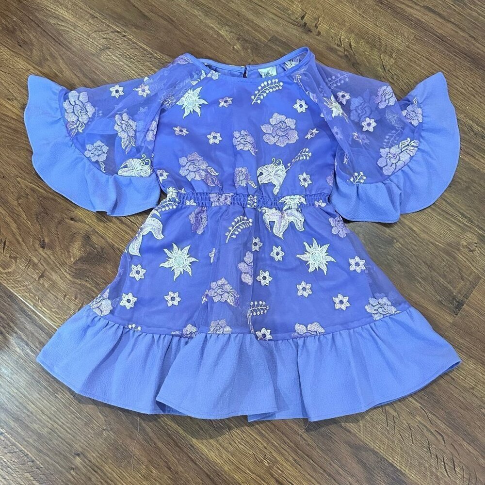 Disney Store Tangled Rapunzel embroidered dress 7-8